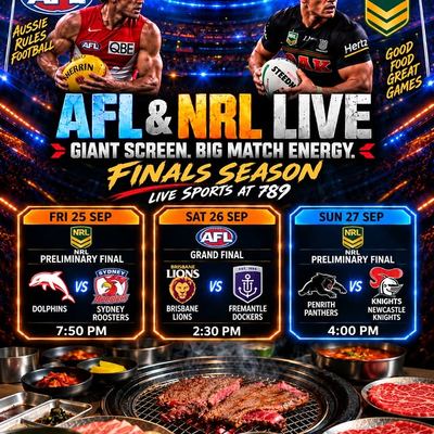 @789koreanbbq 게시물: FINALS SEASON IS ON🏉🔥 Three huge games. One massive weekend. Catch the AFL Grand (2026.09.24)