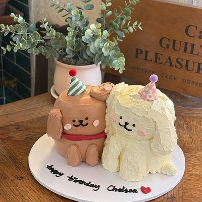@cafeguiltypleasure 게시물: A little celebration, made sweeter 🤍 Custom cakes for Chelsea’s birthday 🐶 Today (2026.09.30)