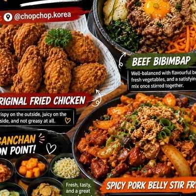 @chopchop.korea 게시물: 📍 @chopchop.korea We ordered the beef bibimbap, original fried chicken, and spic (2026.01.30)
