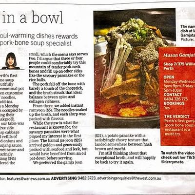 @masan_gamjatang_perth 게시물: Featured on The West Australian (2026.09.07)