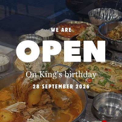@masan_gamjatang_perth 게시물: We are open on King’s birthday! Normal trading hours apply. (2026.09.25)