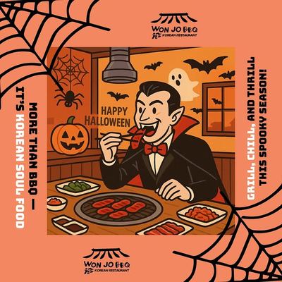 @wonjokoreanbbq 게시물: Spooky season just got smokier 👻🔥 This Halloween, gather your ghouls and goblins (2025.10.26)